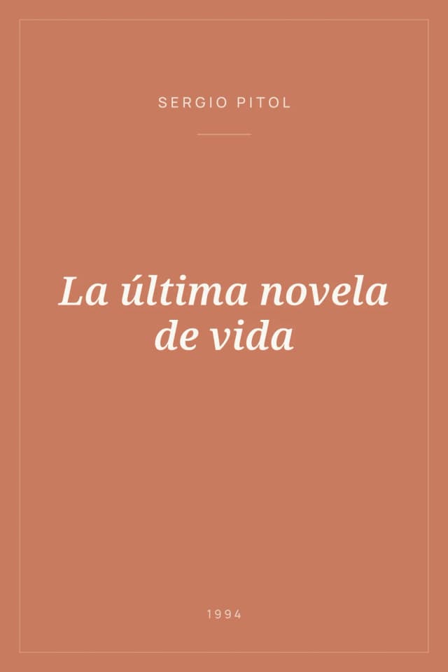Portada de La última novela de vida