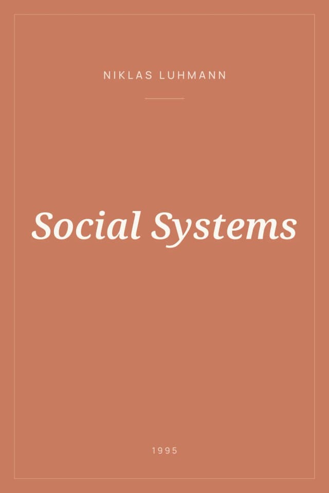 Portada de Social Systems