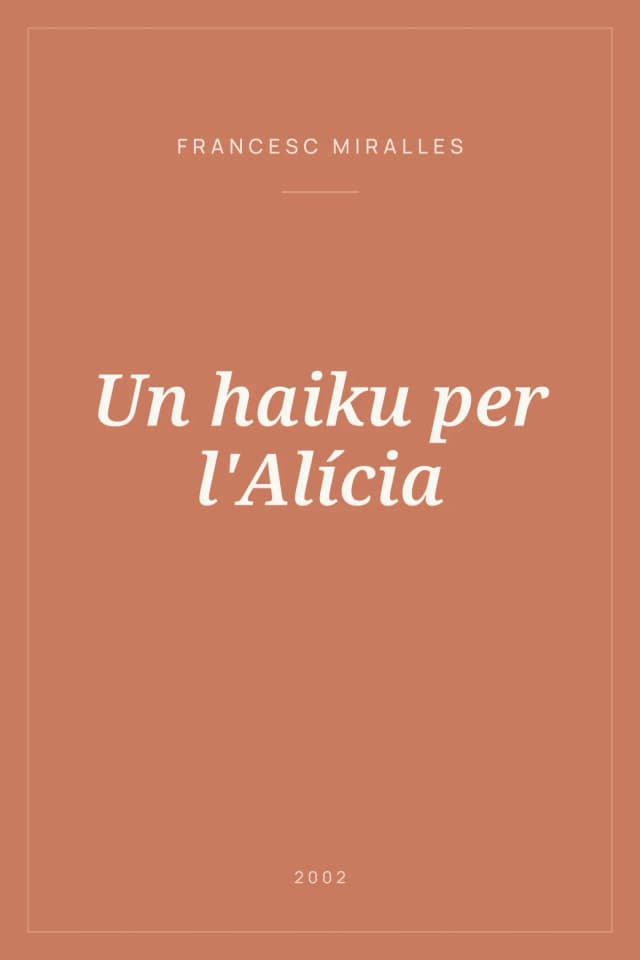 Portada de Un haiku per l'Alícia