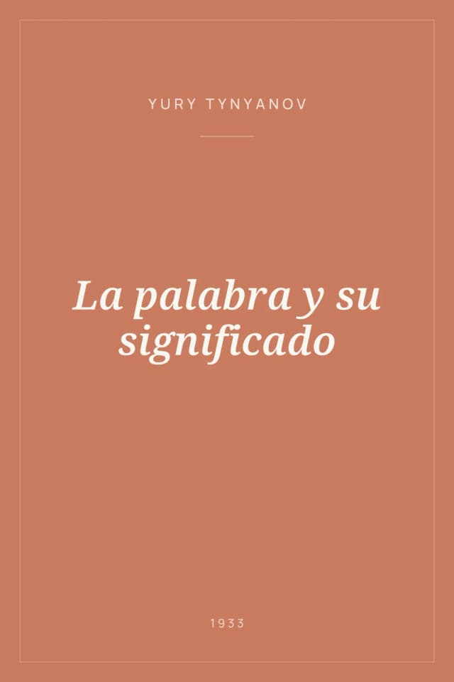 Portada de La palabra y su significado