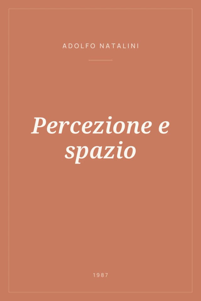 Portada de Percezione e spazio