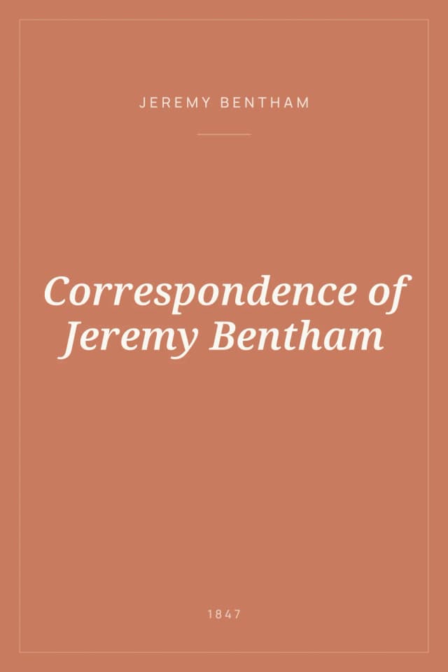Portada de Correspondence of Jeremy Bentham