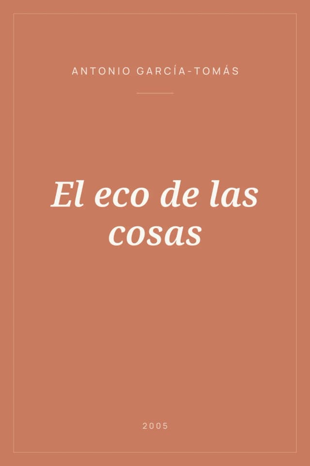 Portada de El eco de las cosas