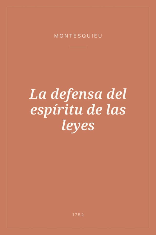 Portada de La defensa del espíritu de las leyes
