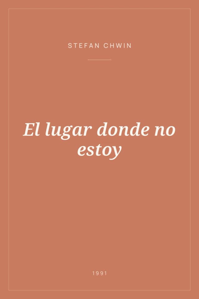 Portada de El lugar donde no estoy