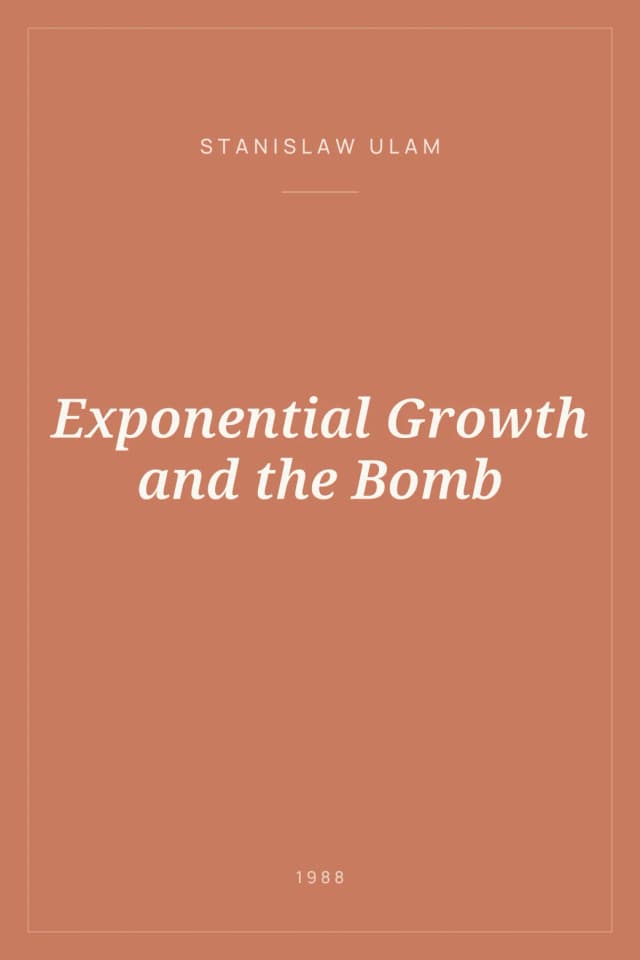 Portada de Exponential Growth and the Bomb