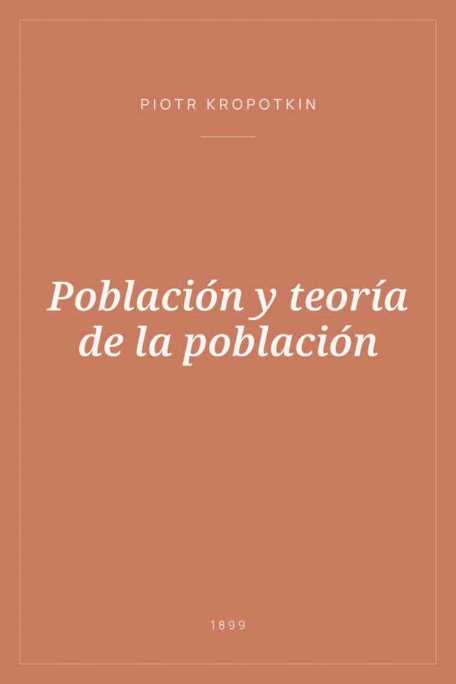 Portada de Población y teoría de la población