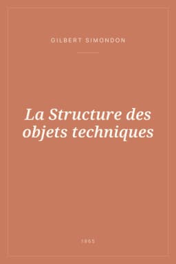 Portada de La Structure des objets techniques