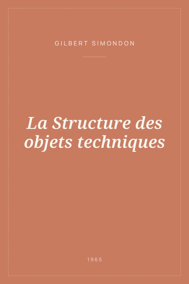 Portada de La Structure des objets techniques