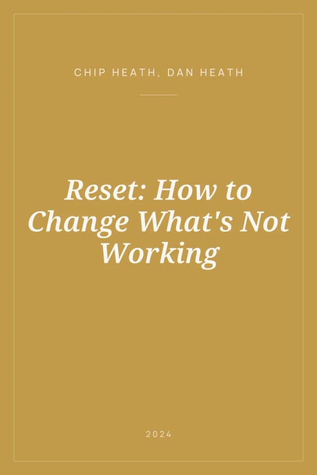 Portada de Reset: How to Change What's Not Working