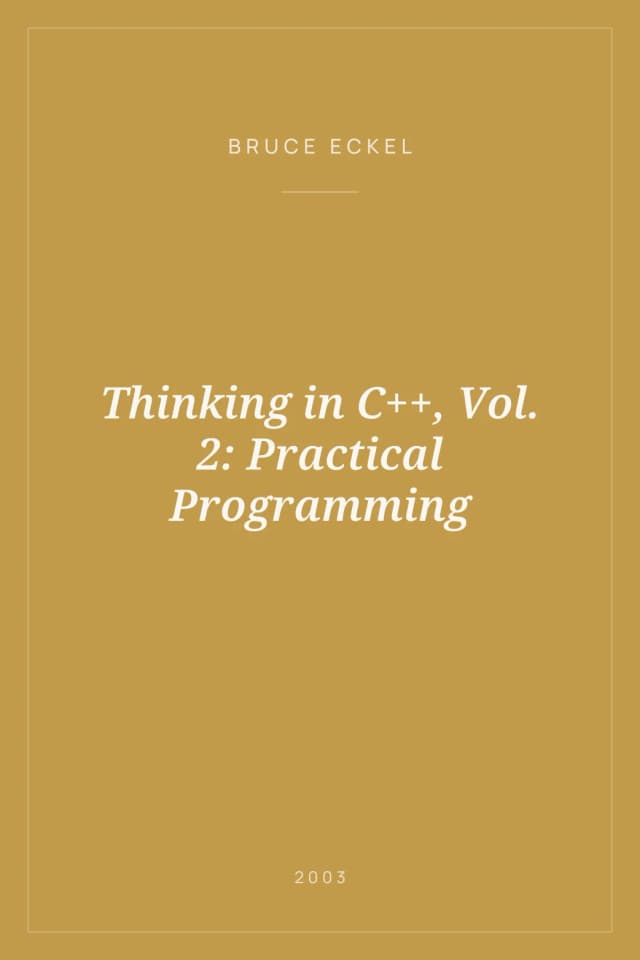 Portada de Thinking in C++, Vol. 2: Practical Programming