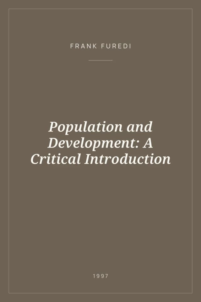 Portada de Population and Development: A Critical Introduction
