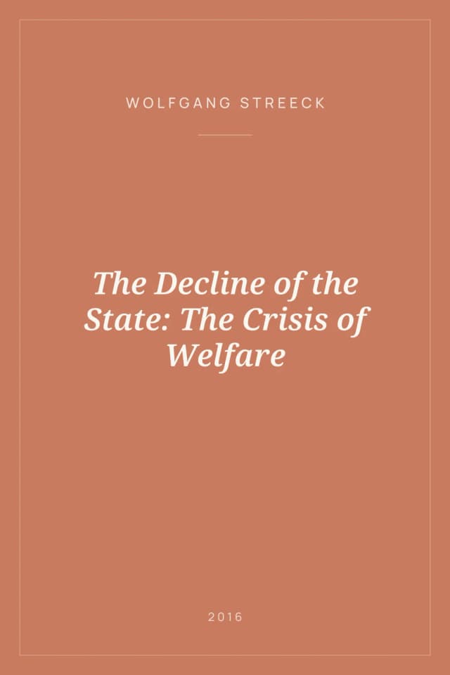 Portada de The Decline of the State: The Crisis of Welfare