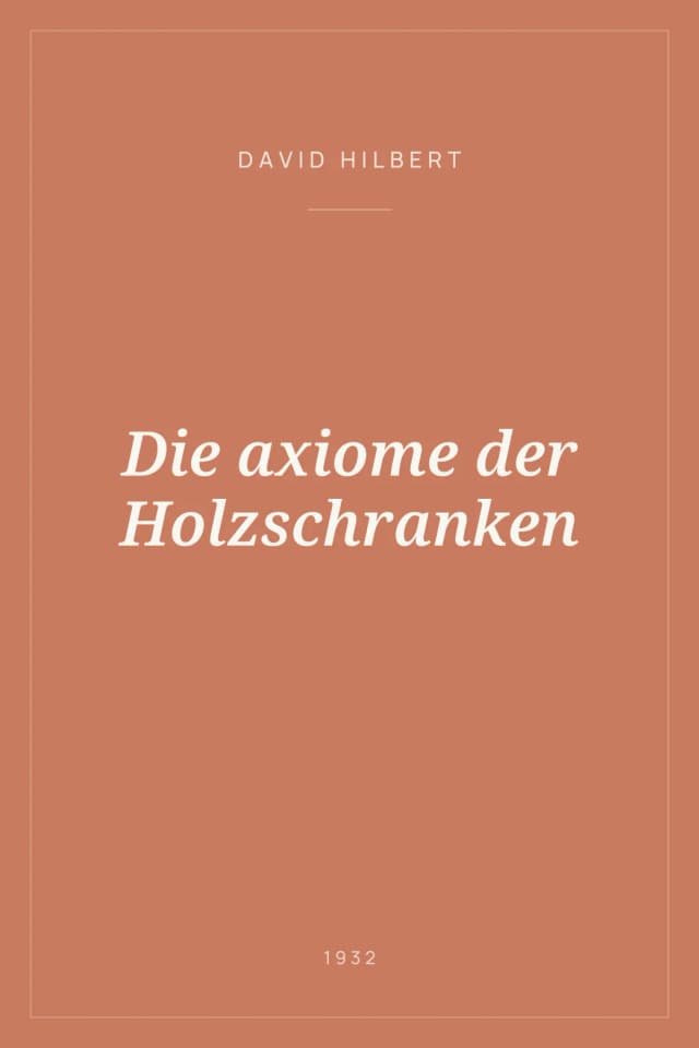 Portada de Die axiome der Holzschranken