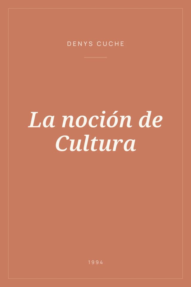Portada de La noción de Cultura