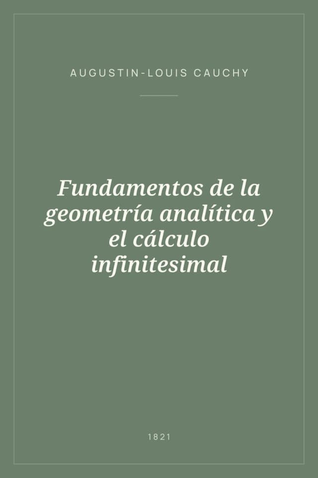 Portada de Fundamentos de la geometría analítica y el cálculo infinitesimal
