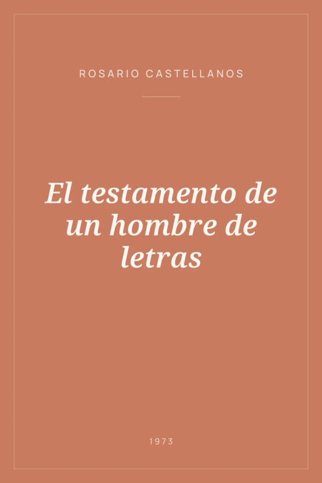 Portada de El testamento de un hombre de letras