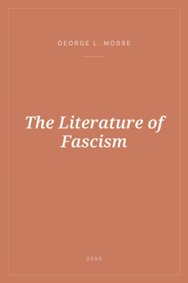 Portada de The Literature of Fascism