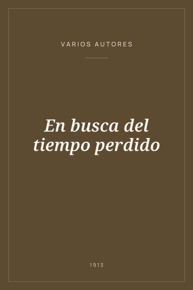 Portada de En busca del tiempo perdido
