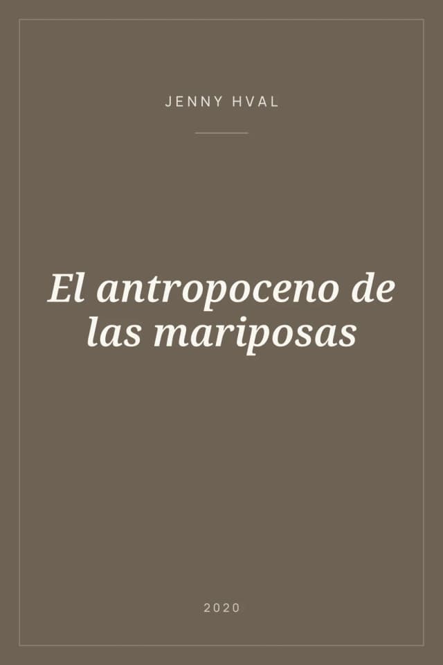 Portada de El antropoceno de las mariposas