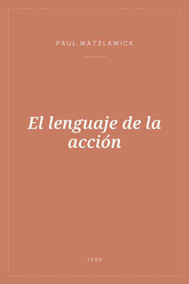 Portada de El lenguaje de la acción