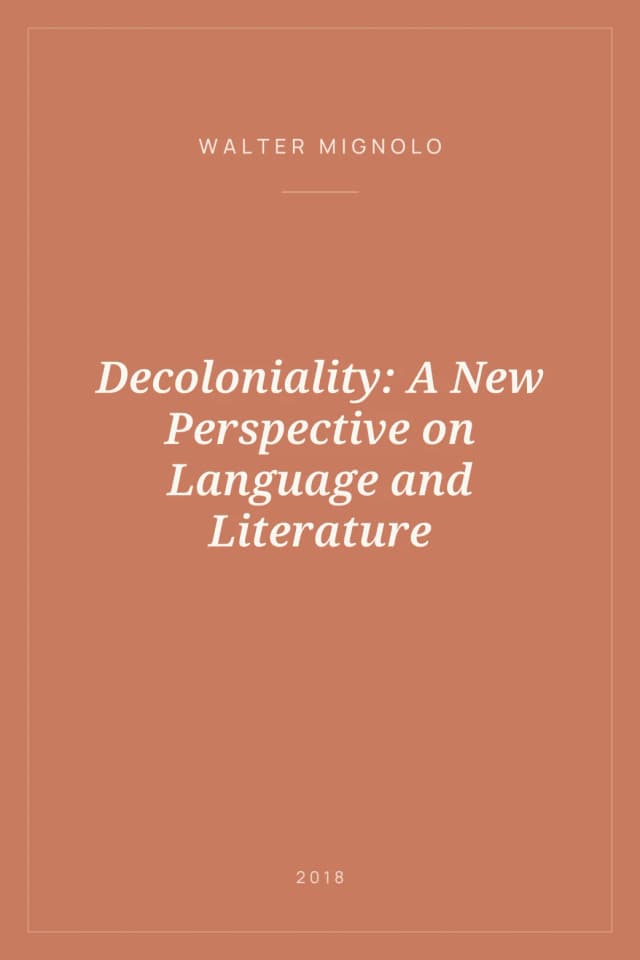 Portada de Decoloniality: A New Perspective on Language and Literature