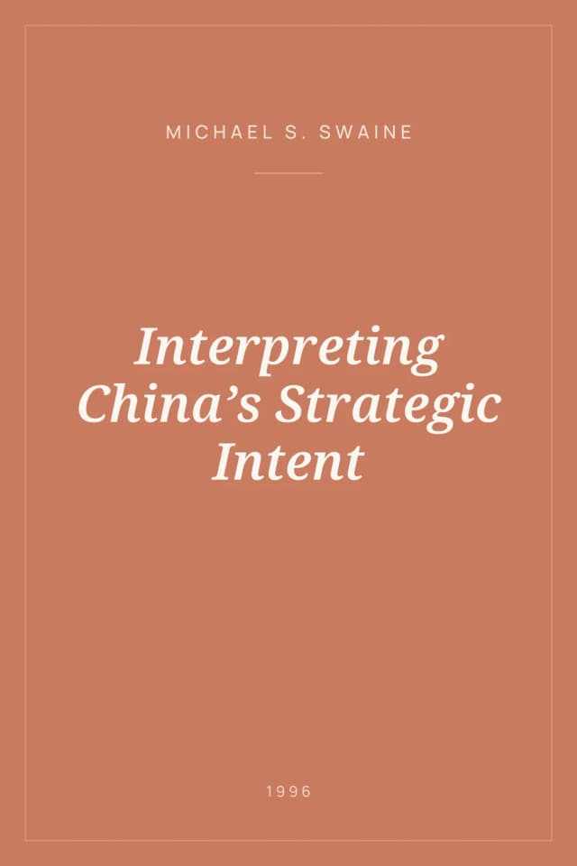Portada de Interpreting China’s Strategic Intent