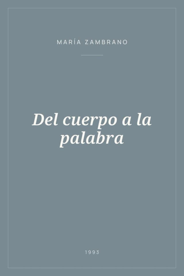 Portada de Del cuerpo a la palabra