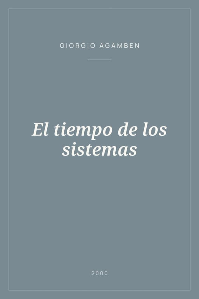 Portada de El tiempo de los sistemas