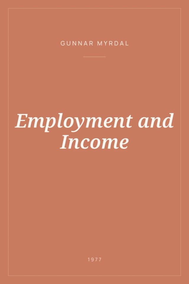 Portada de Employment and Income