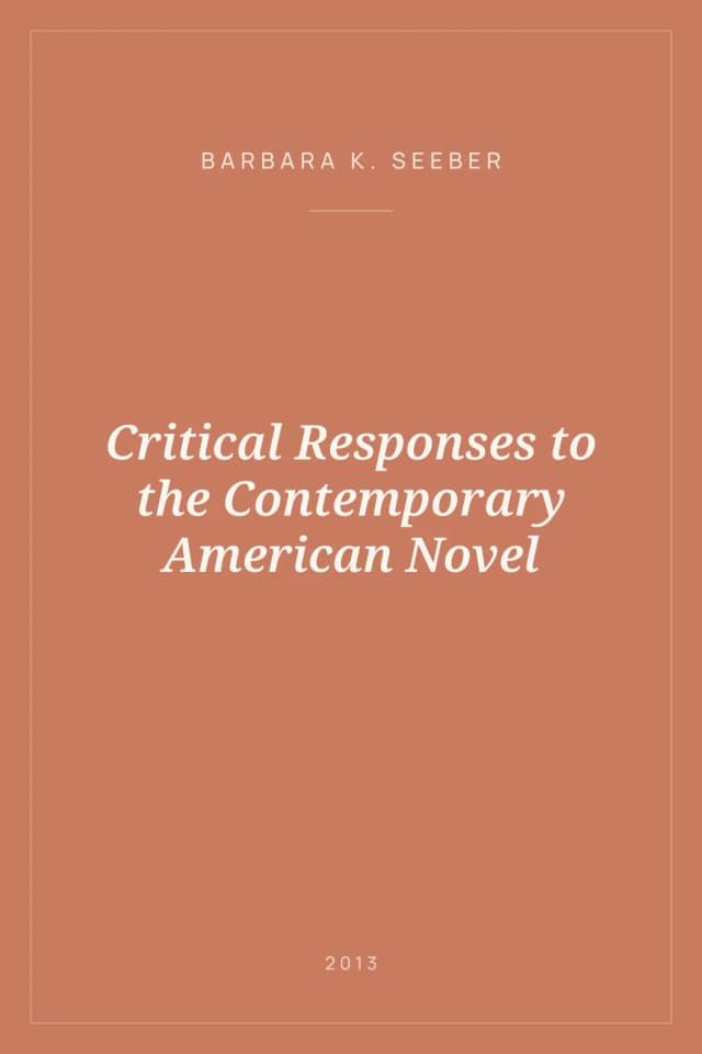 Portada de Critical Responses to the Contemporary American Novel