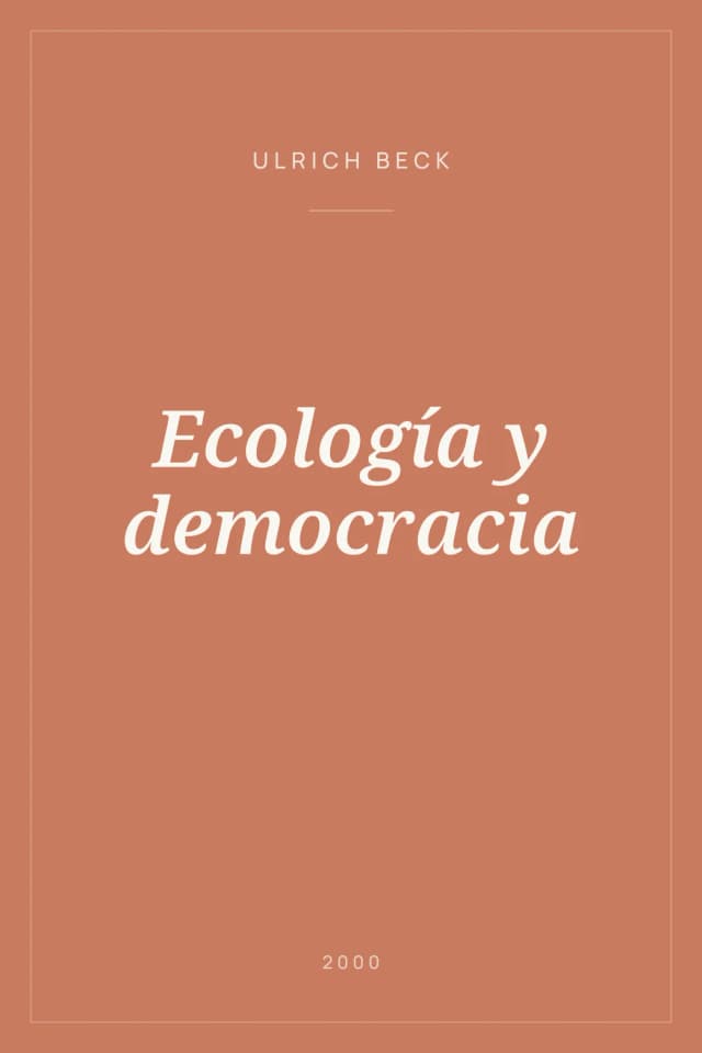 Portada de Ecología y democracia