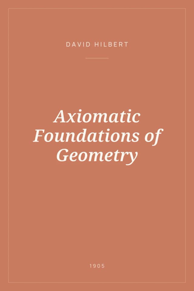 Portada de Axiomatic Foundations of Geometry