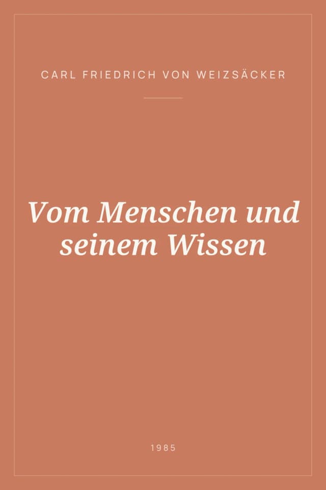 Portada de Vom Menschen und seinem Wissen