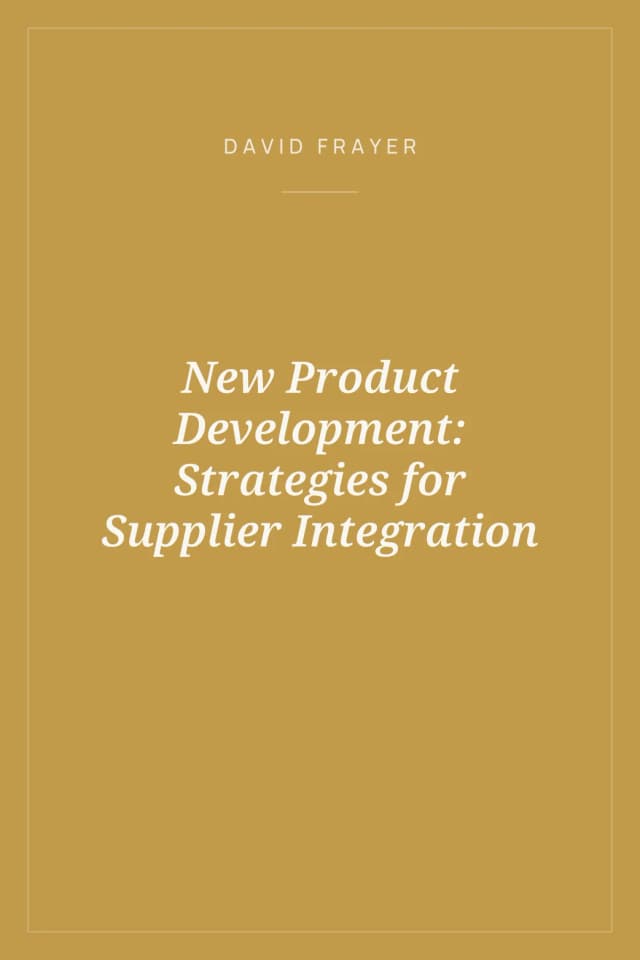 Portada de New Product Development: Strategies for Supplier Integration