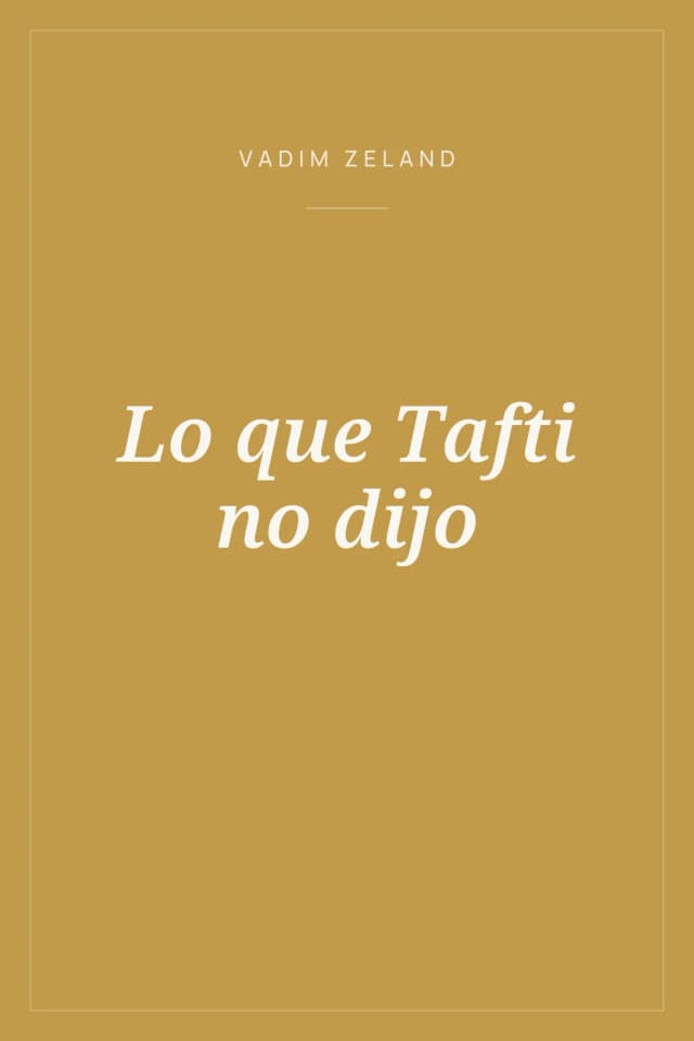 Portada de Lo que Tafti no dijo