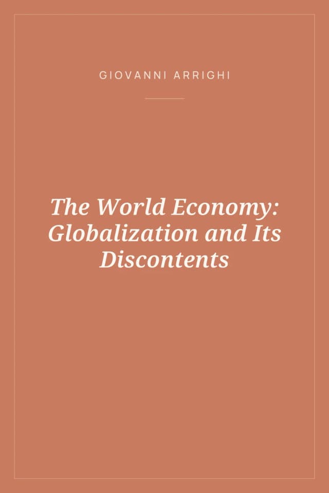 Portada de The World Economy: Globalization and Its Discontents