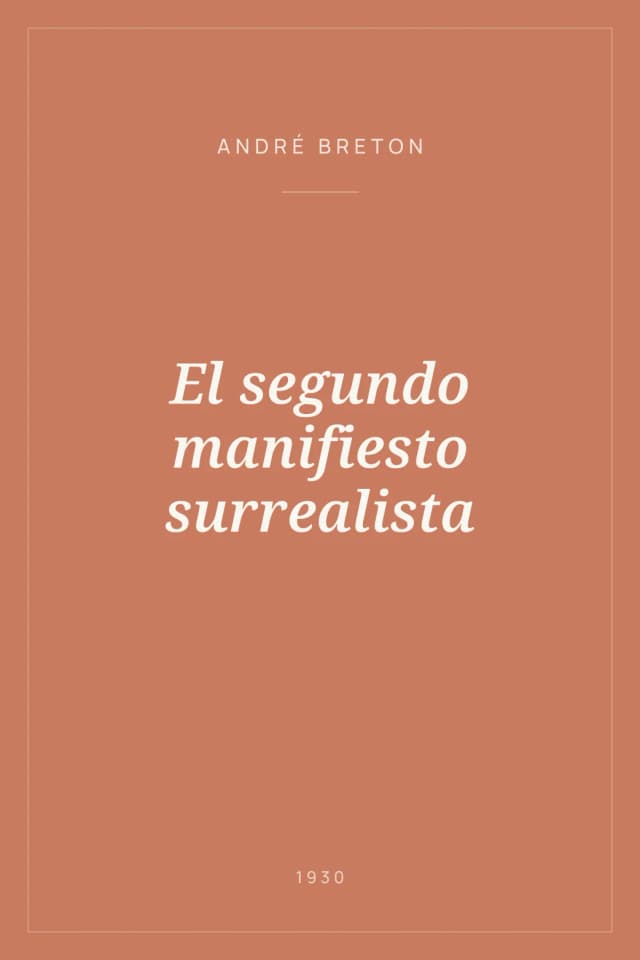 Portada de El segundo manifiesto surrealista
