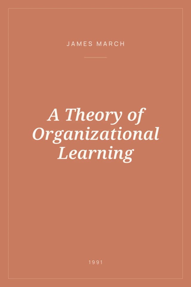 Portada de A Theory of Organizational Learning