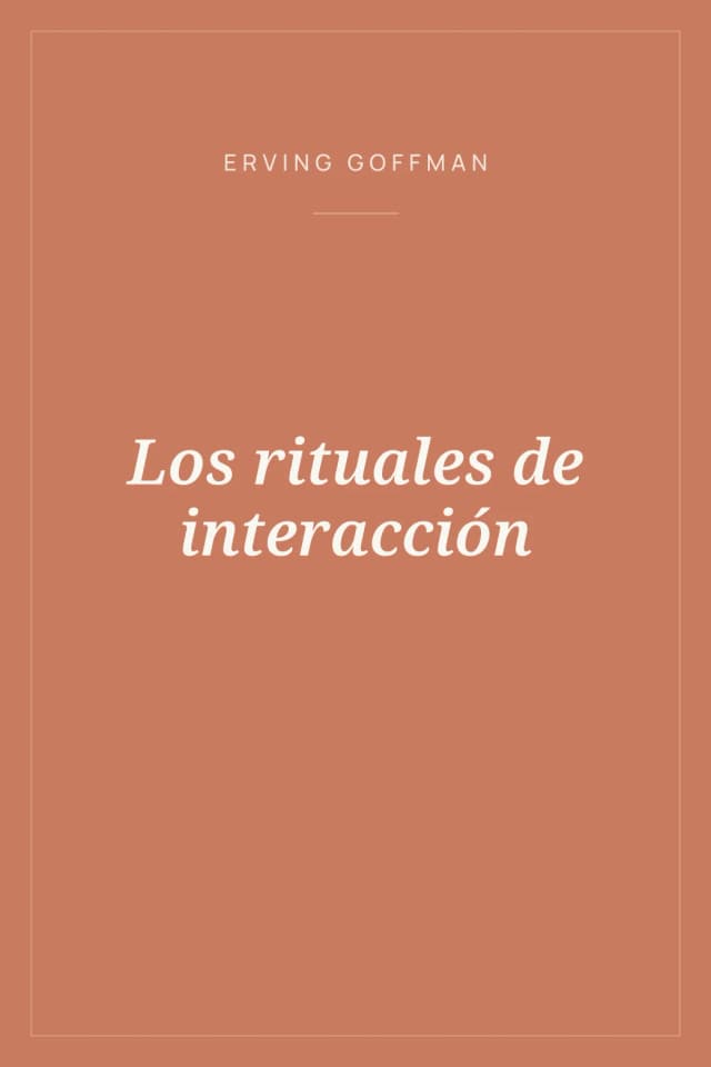Portada de Los rituales de interacción