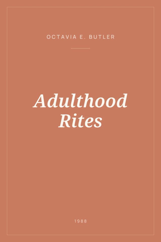 Portada de Adulthood Rites