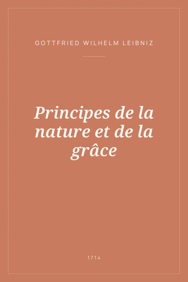 Portada de Principes de la nature et de la grâce