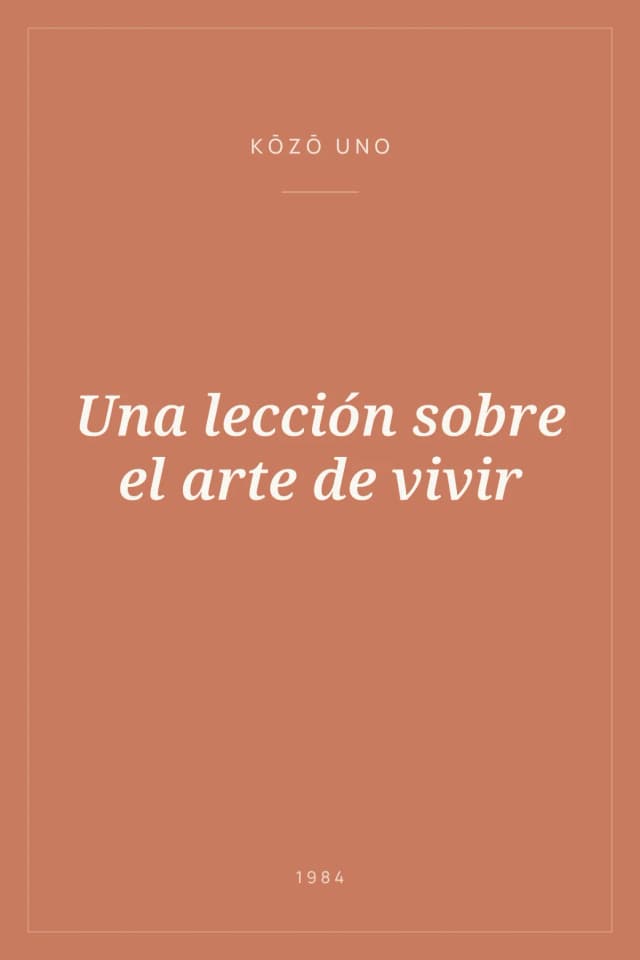 Portada de Una lección sobre el arte de vivir