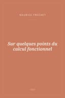 Portada de Sur quelques points du calcul fonctionnel