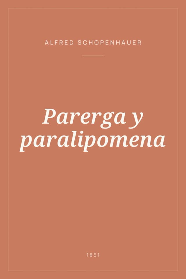 Portada de Parerga y paralipomena