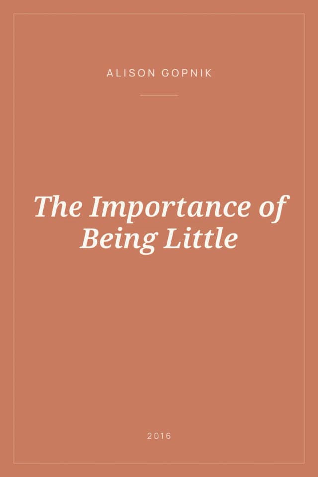 Portada de The Importance of Being Little