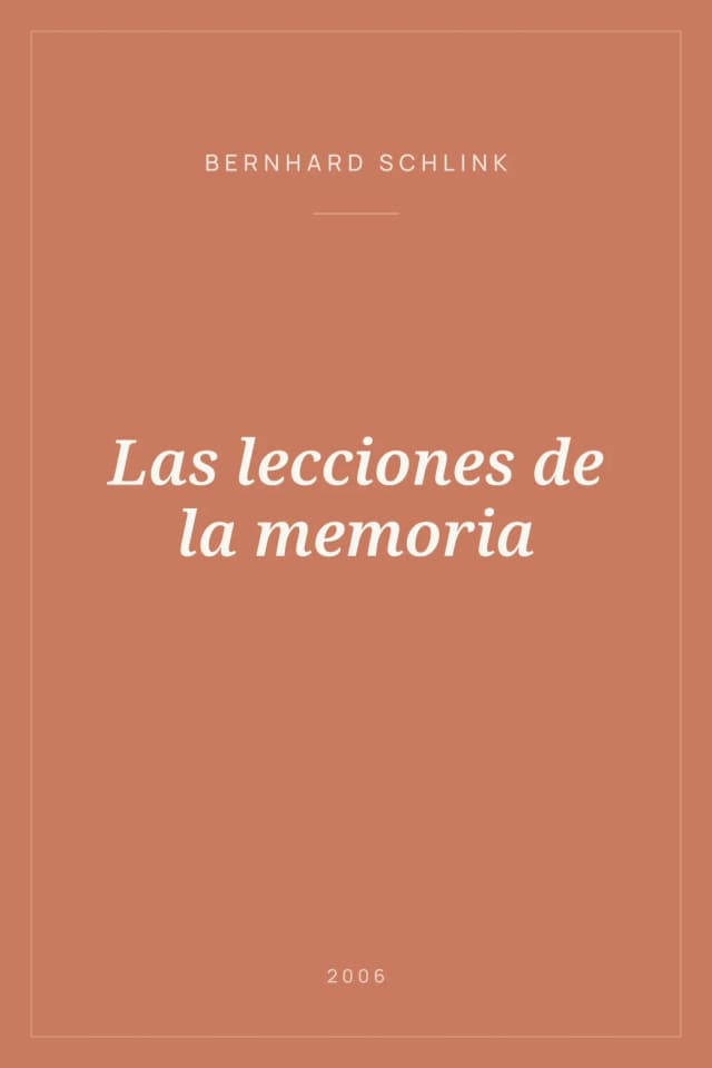 Portada de Las lecciones de la memoria