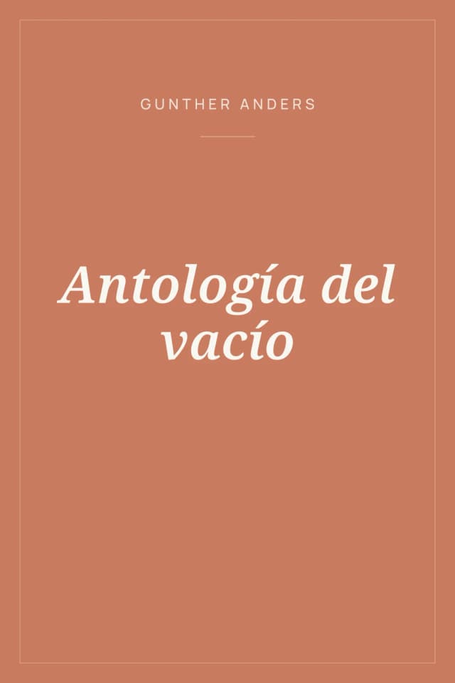 Portada de Antología del vacío