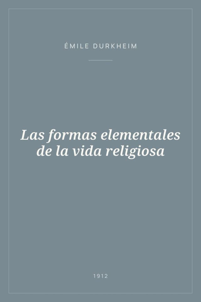Portada de Las formas elementales de la vida religiosa