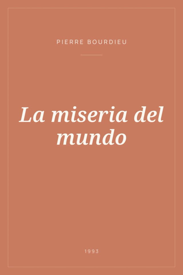 Portada de La miseria del mundo